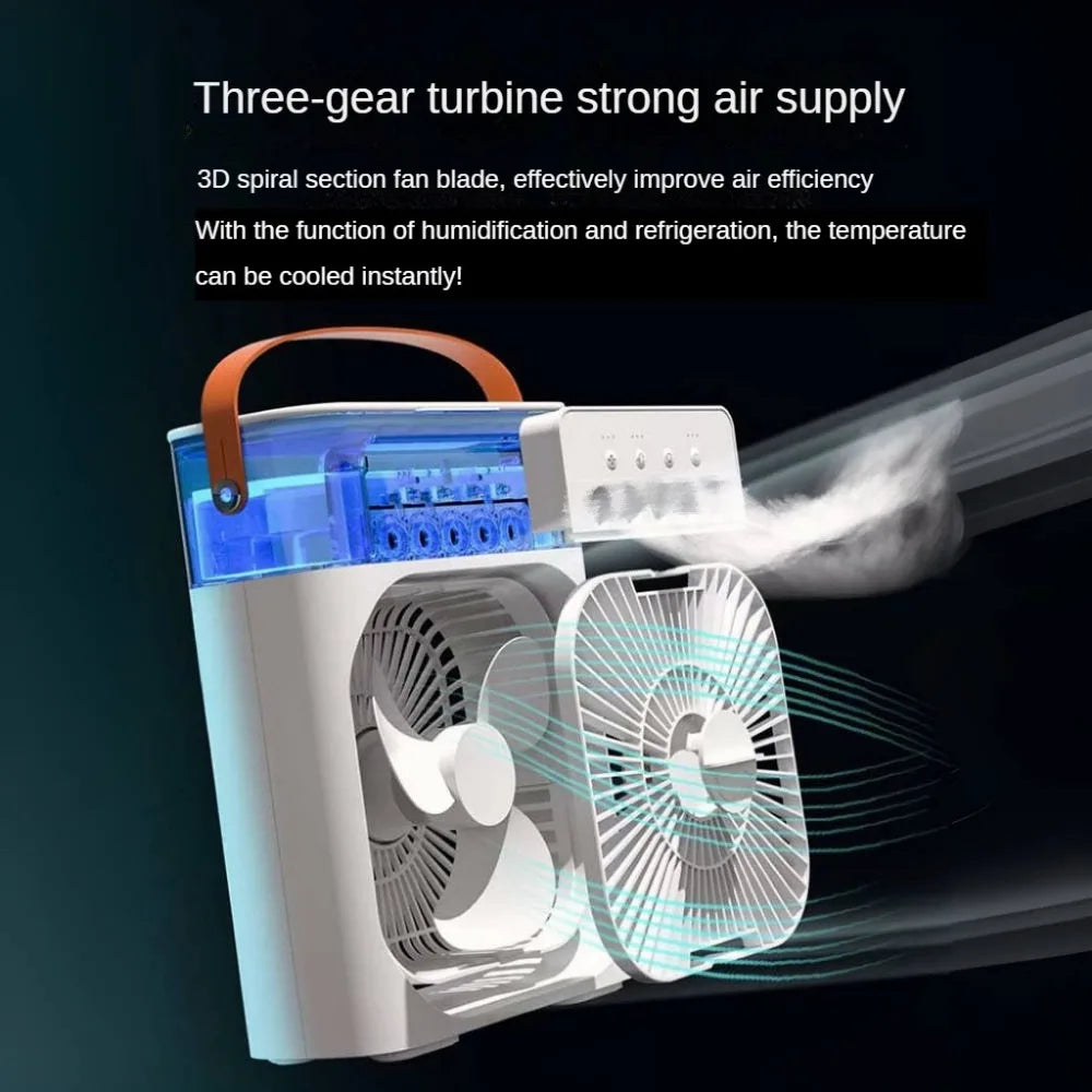 Nouveau Ventilateur USB à Brumisation avec Cinq Jets – Humidificateur de Bureau Portable, Pratique et Refroidissant, Essentiel pour l’Été et l’Office.